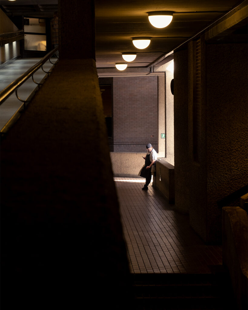 A man in the barbican center
